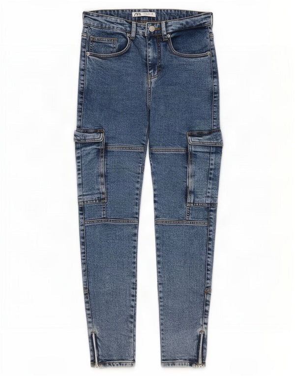 Męskie jeansy Skinny Cargo Zara EU 38 Small W30 L30 Niebieska bawełna