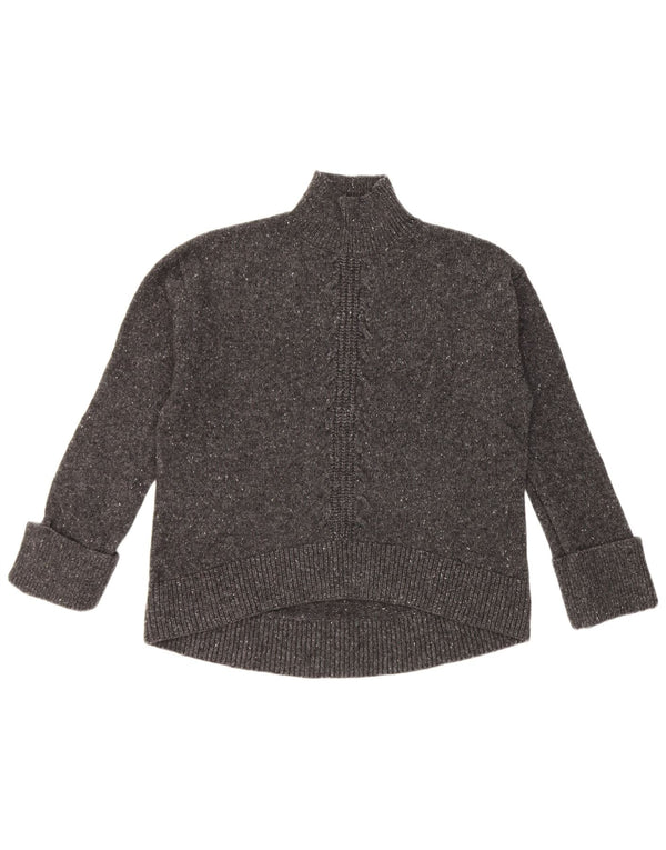 Sweter damski John Lewis z golfem UK 12, średnioszary, wełniany w cętki