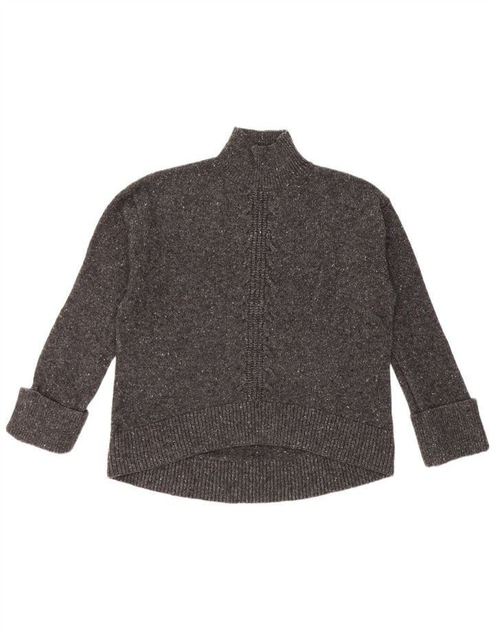 Sweter damski John Lewis z golfem UK 12, średnioszary, wełniany w cętki