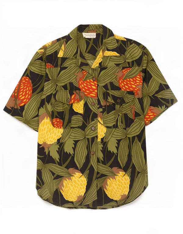 Koszula damska z krótkim rękawem w stylu vintage, UK 20 2XL, wielobarwna, kwiecista bawełna