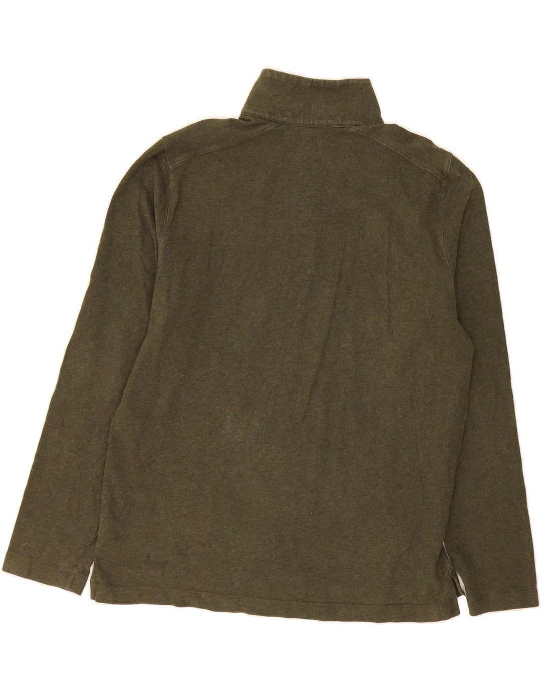 L.L.BEAN Mens Zip Neck Sweatshirt Jumper Large Khaki Vintage L.L.Bean and Second-Hand L.L.Bean from Messina Hembry 