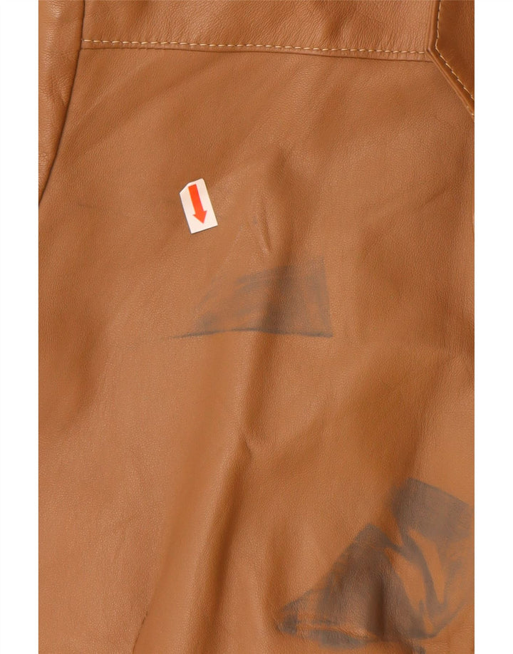 Męska marynarka skórzana zapinana na 2 guziki w stylu VINTAGE IT 48 Średnia beżowa skóra