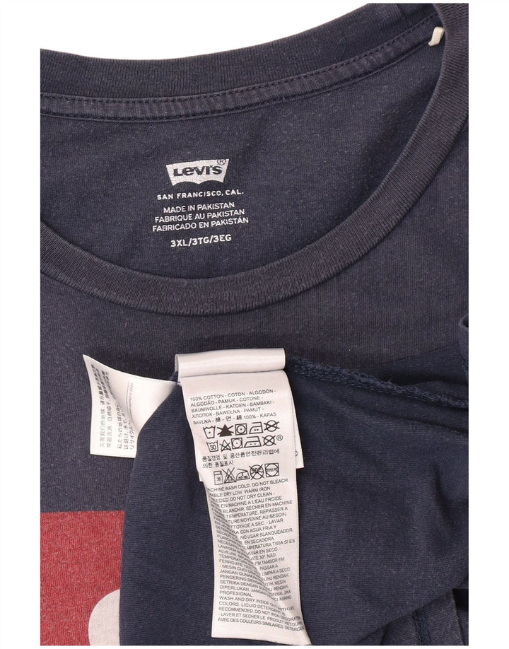 Męska koszulka z grafiką Levi's Top 3XL, granatowa, bawełniana