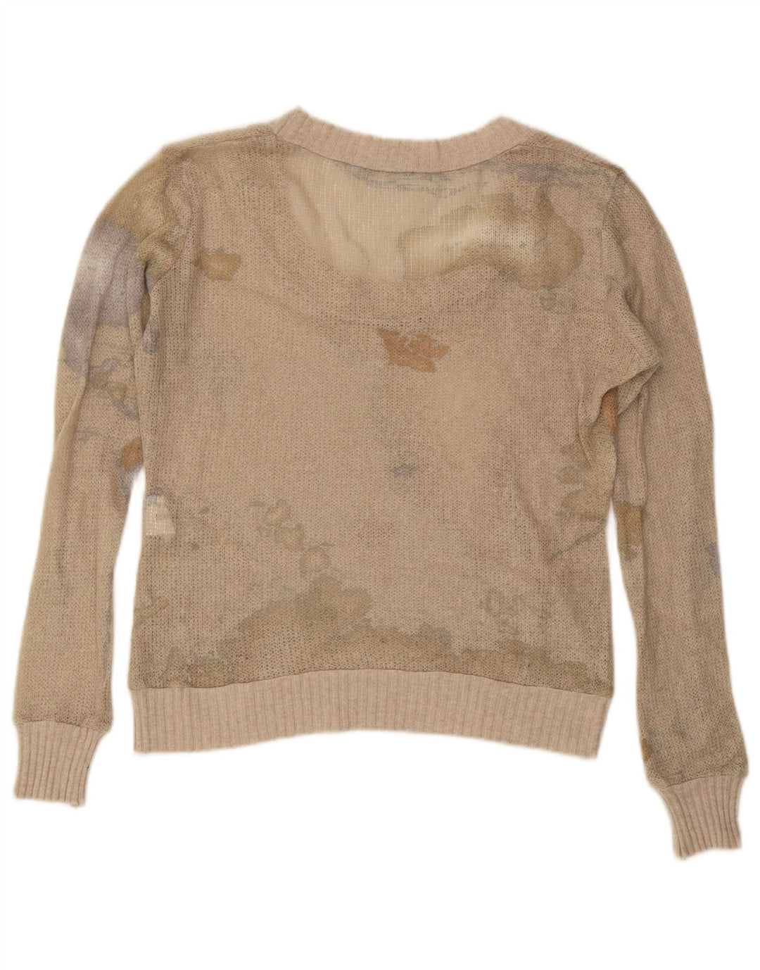 ALVIERO MARTINI Damski sweter z dekoltem w łódkę UK 14 Średni Beż