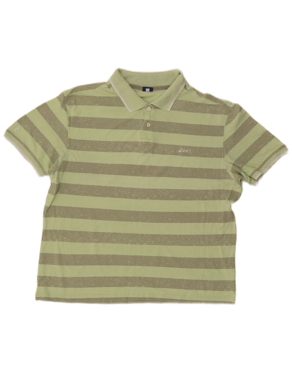Męska koszulka polo Asics 2XL, bawełniana w zielone paski