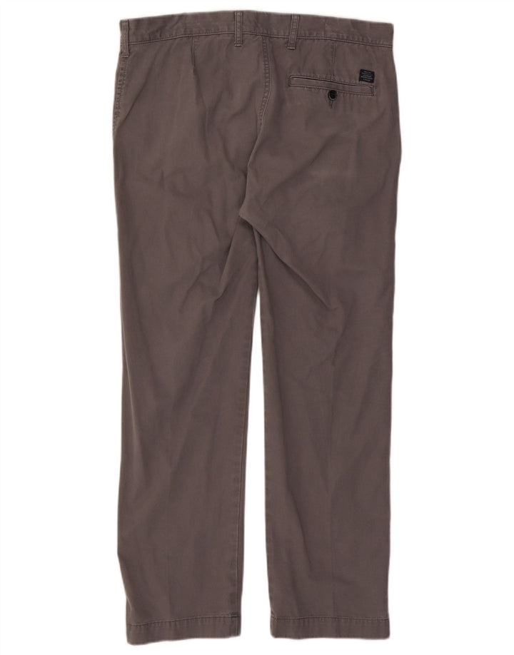Marks & Spencer Męskie proste spodnie chino W34 L29 Szara bawełna
