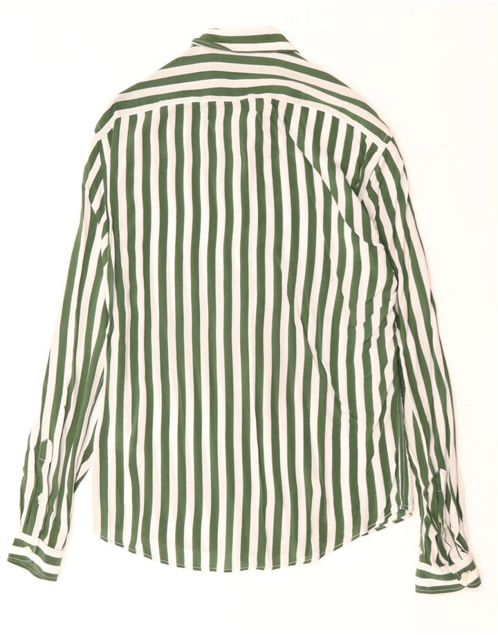 Męska koszula slim fit ZARA w małe zielone paski z wiskozy