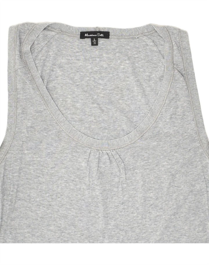 MASSIMO DUTTI Womens Vest Top UK 10 Small Grey Cotton | Vintage Massimo Dutti | Thrift | Second-Hand Massimo Dutti | Used Clothing | Messina Hembry 