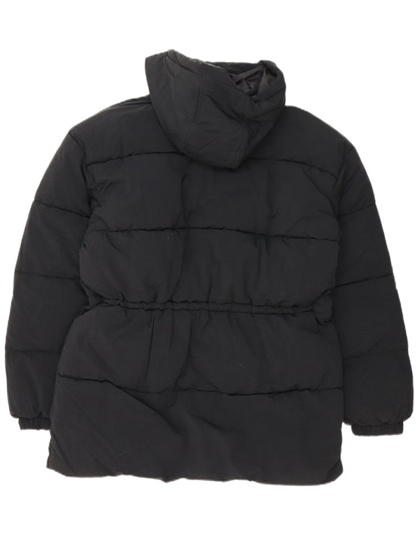 Damska kurtka z kapturem, oversize, wyściełana Topshop UK 8, mała, czarna, poliester