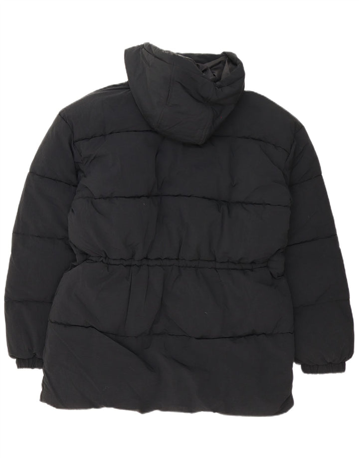 Damska kurtka z kapturem, oversize, wyściełana Topshop UK 8, mała, czarna, poliester