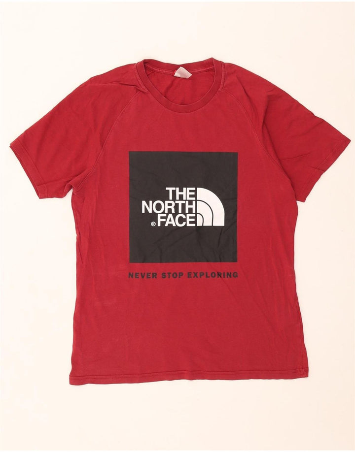Męski T-shirt z grafiką The North Face, bawełniany, średni czerwony