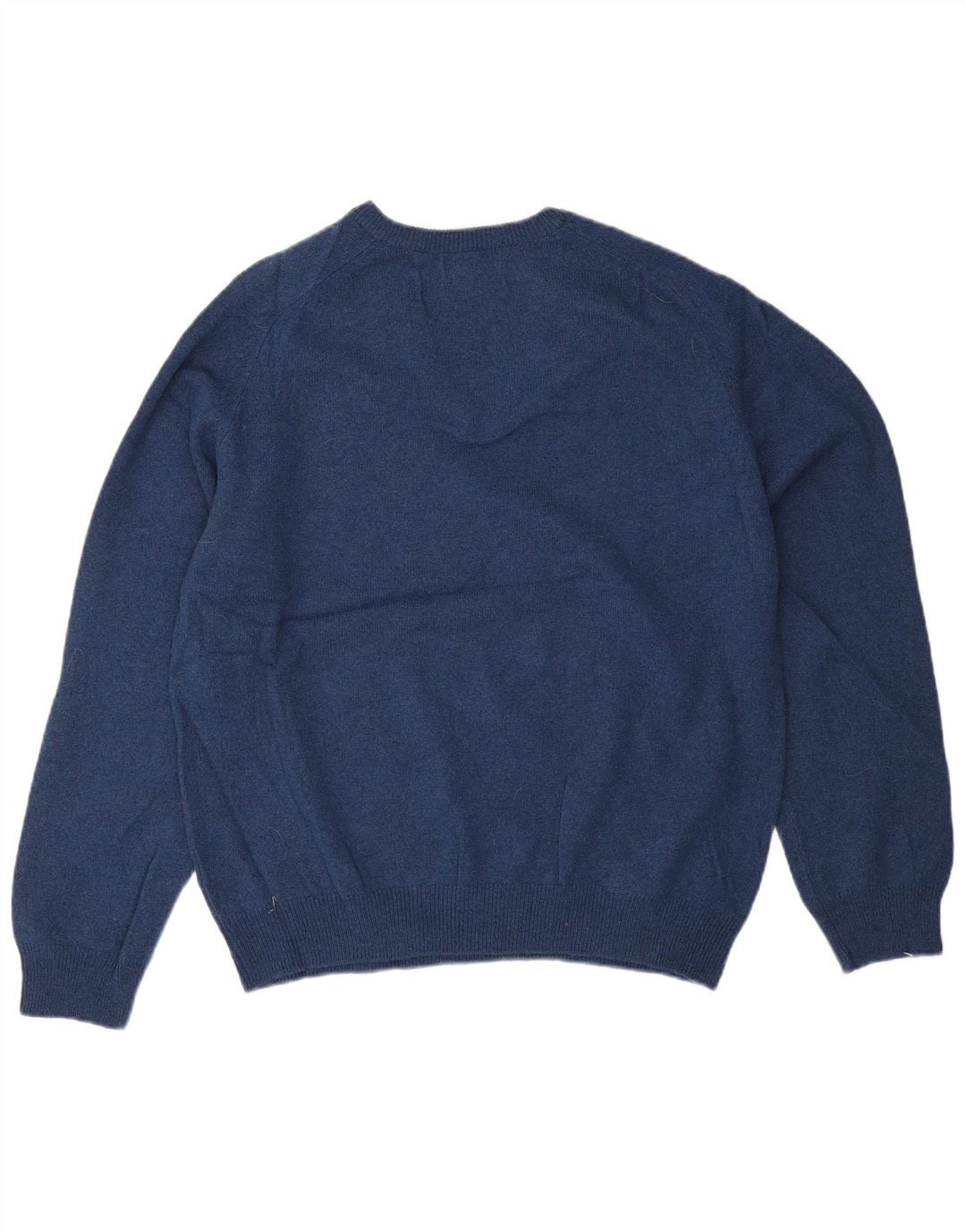 Marks & Spencer Męski sweter z dekoltem w kształcie litery V, XL, niebieska wełniana