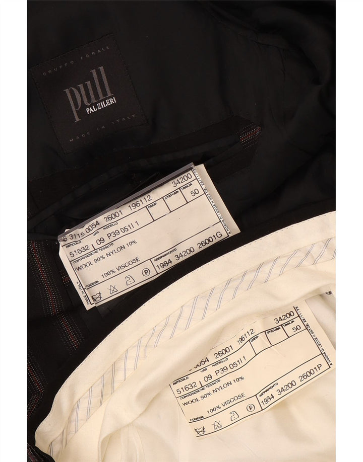 PAL ZILERI Męski garnitur zapinany na 3 guziki IT 50 Large W34 L33 Czarne paski