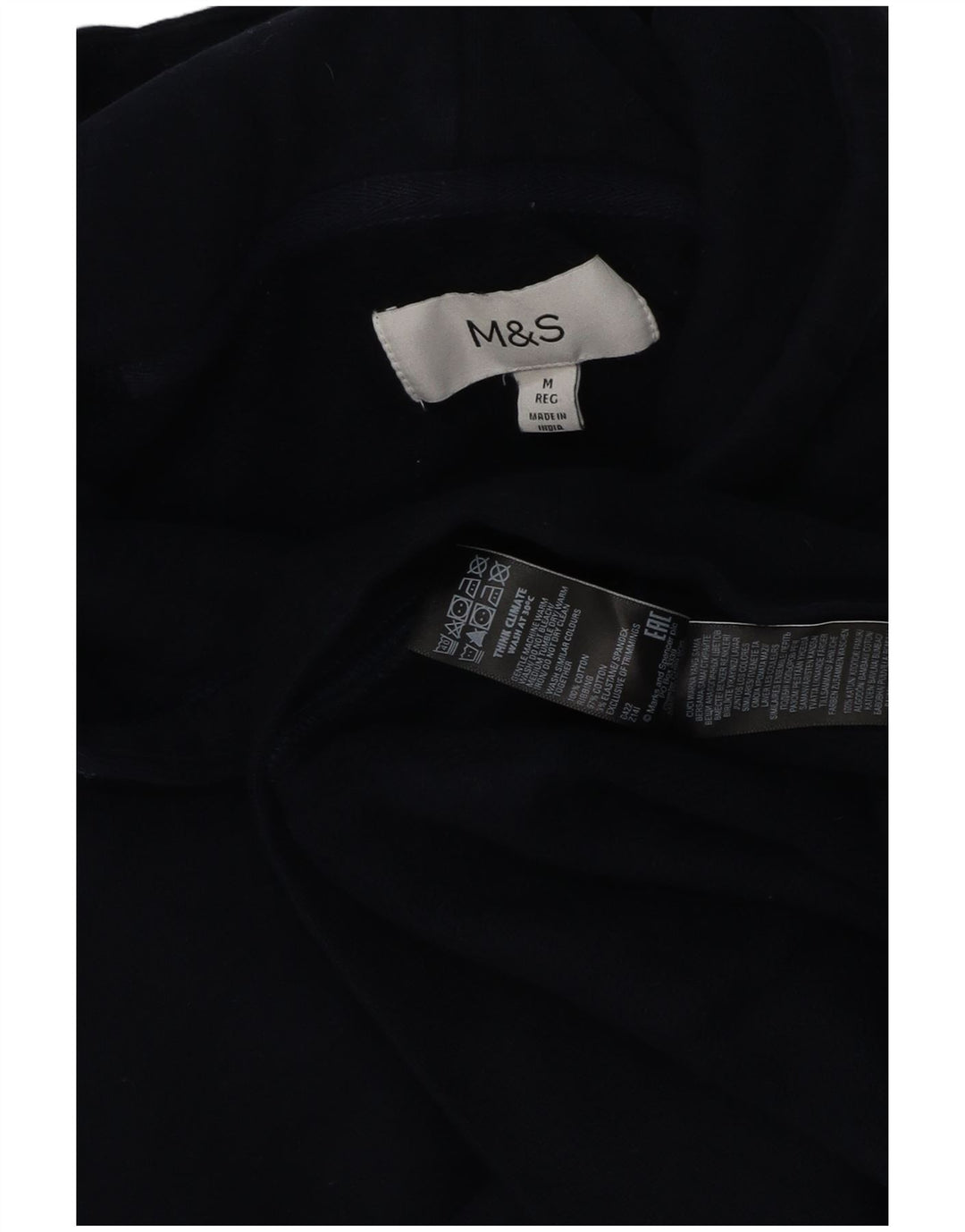 Marks & Spencer Damski sweter z kapturem, średni granatowy, bawełniany