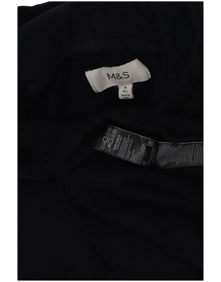 Marks & Spencer Damski sweter z kapturem, średni granatowy, bawełniany