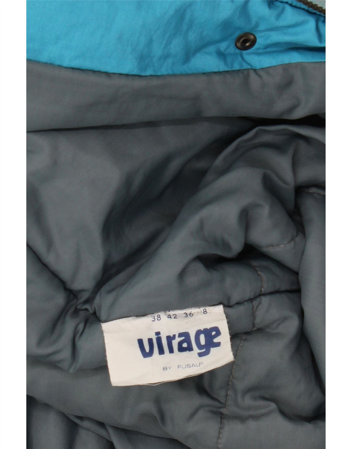 Damska kurtka wiatrówka VINTAGE w abstrakcyjny wzór IT 42 Średni niebieski