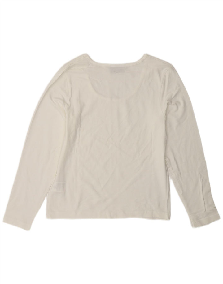 Top damski WRANGLER z długim rękawem, UK 18 XL, biała bawełna