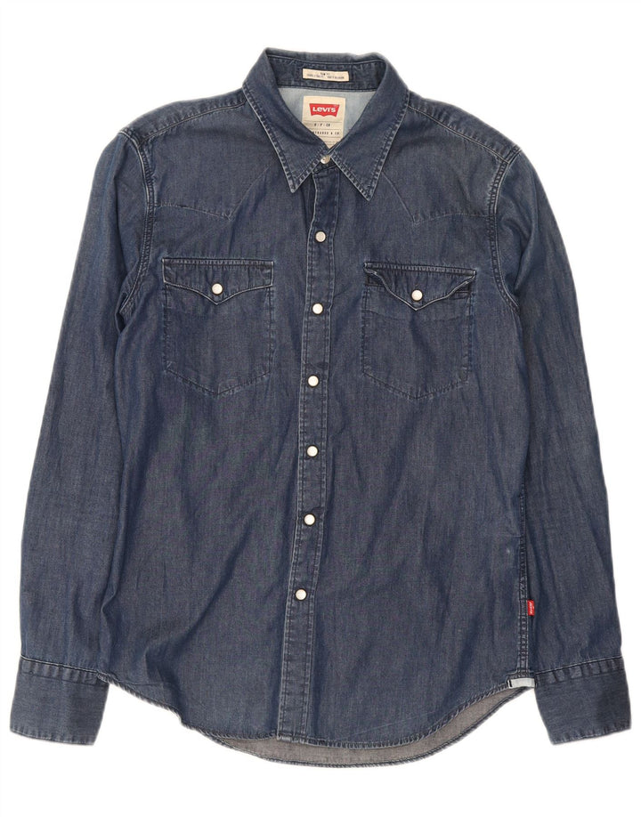 Męska koszula dżinsowa Levi's Slim Fit, mała, granatowa, bawełniana