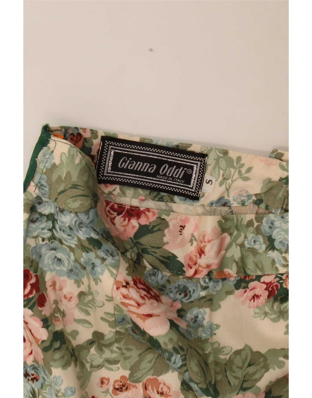 Vintage damska mini spódniczka mała W26 wielobarwna w kwiaty
