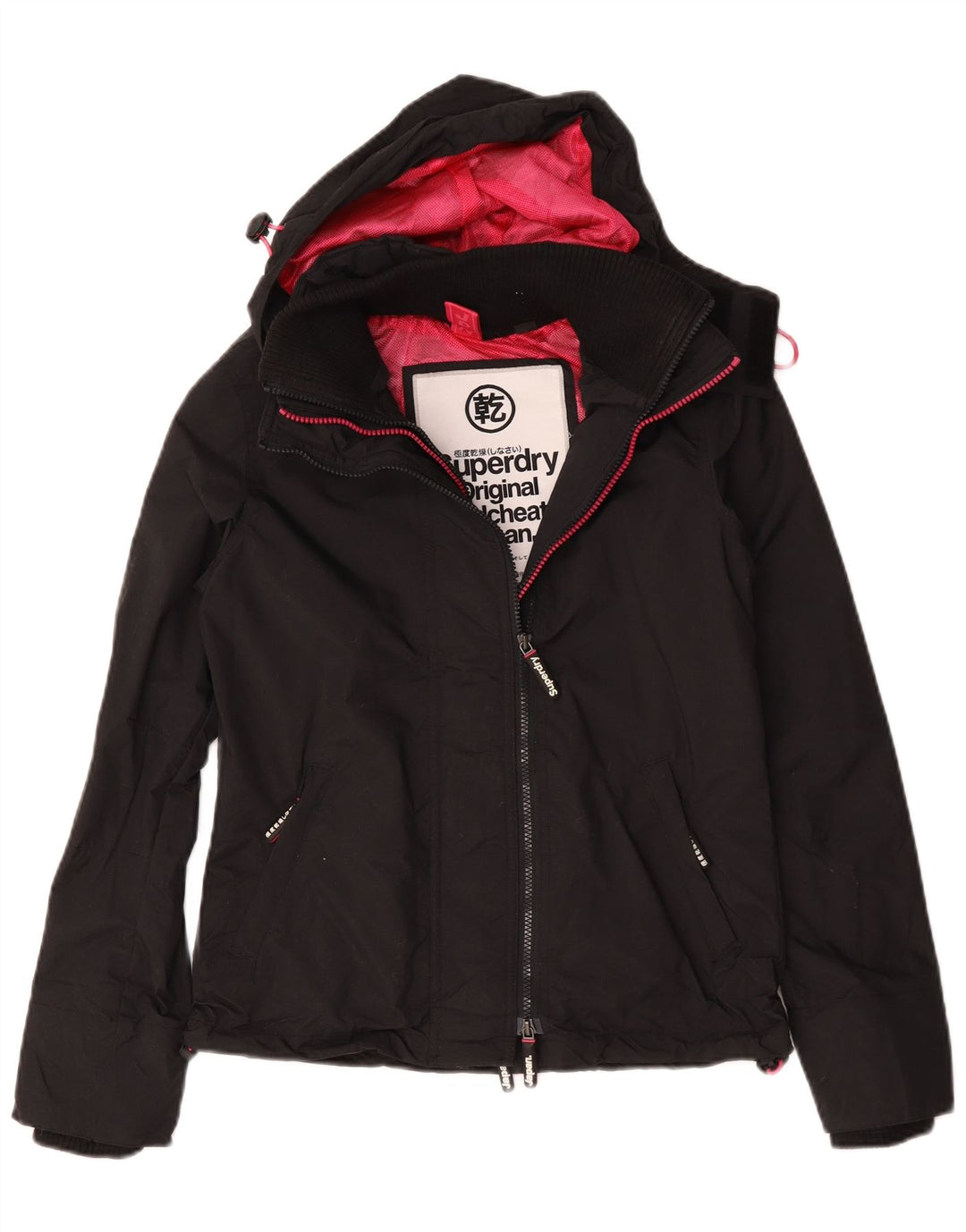 Damska wiatrówka z kapturem Superdry UK 10, mała czarna