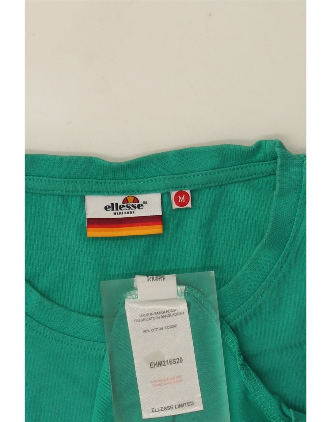Męski T-shirt z grafiką ELLESSE Heritage, średni, turkusowy, bawełniany