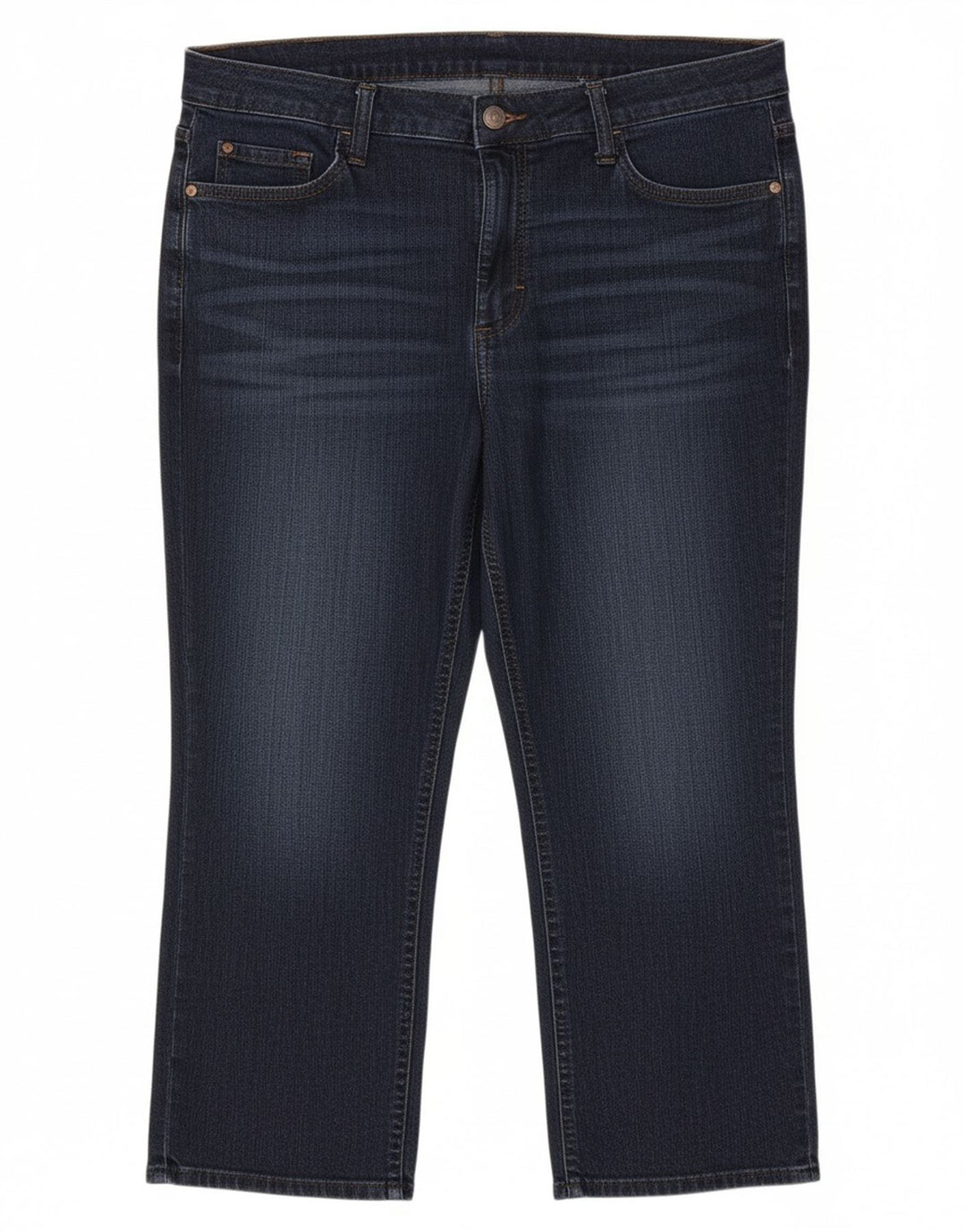 LEE Womens Riders Mid Rise Capri Jeans W34 L21 Navy Blue