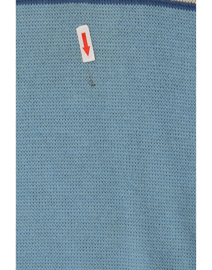 Vintage męski sweter z okrągłym dekoltem IT 48 Small Blue Colorblock