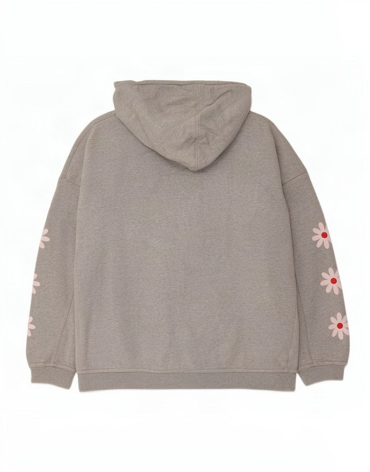 Damski sweter oversize z kapturem Levi's UK 14 Średnioszary, bawełniany w kwiaty