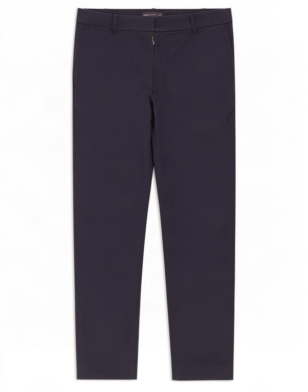 Marks & Spencer Womens Tapered Chino Trousers UK 10 Small W28 L27 Navy Blue