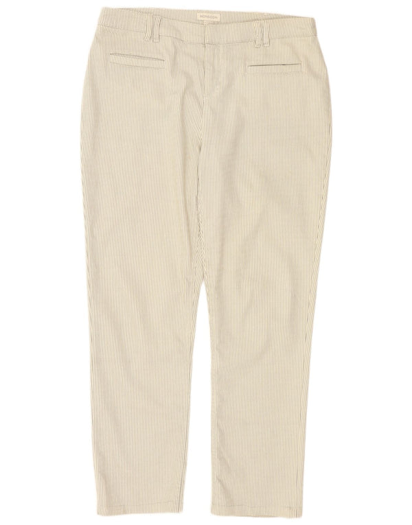 Monsoon Damskie zwężane spodnie codzienne UK 14 Large W34 L29 Białe prążki