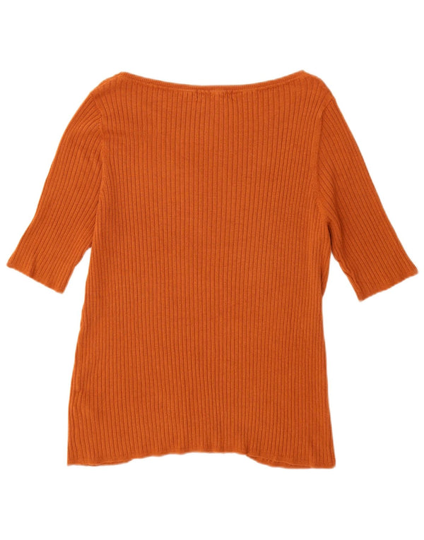 Marks & Spencer Damski sweter z rękawem 3/4 i dekoltem w łódkę, UK 18 XL, brązowy