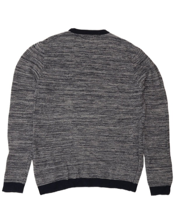 Męski sweter Jack & Jones z okrągłym dekoltem, duży, granatowy, bawełniany w plamki