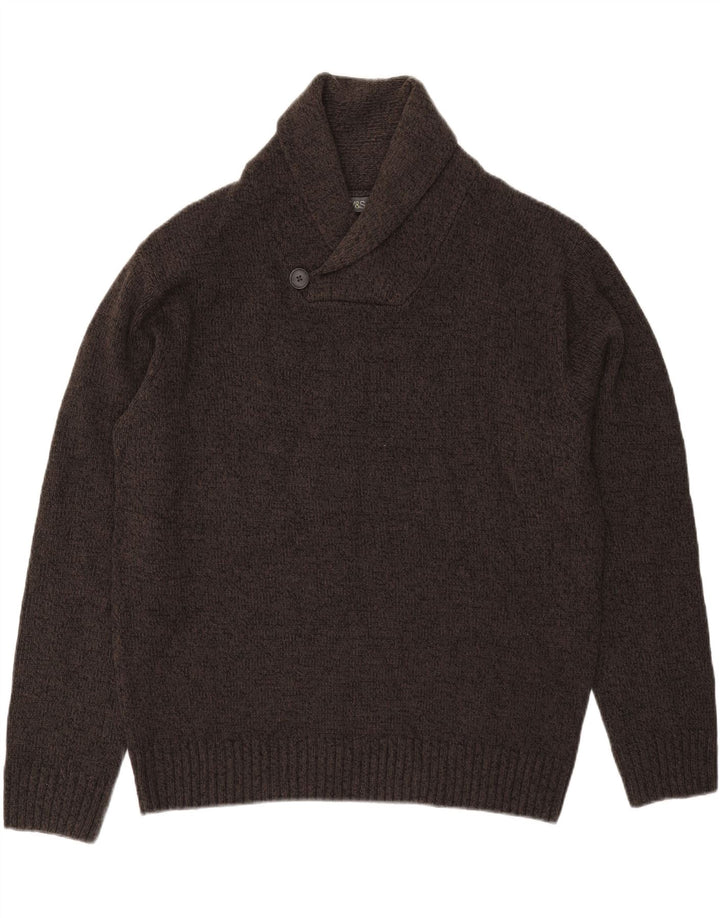 Marks & Spencer Męski sweter z szalowym dekoltem XL, szary, akrylowy