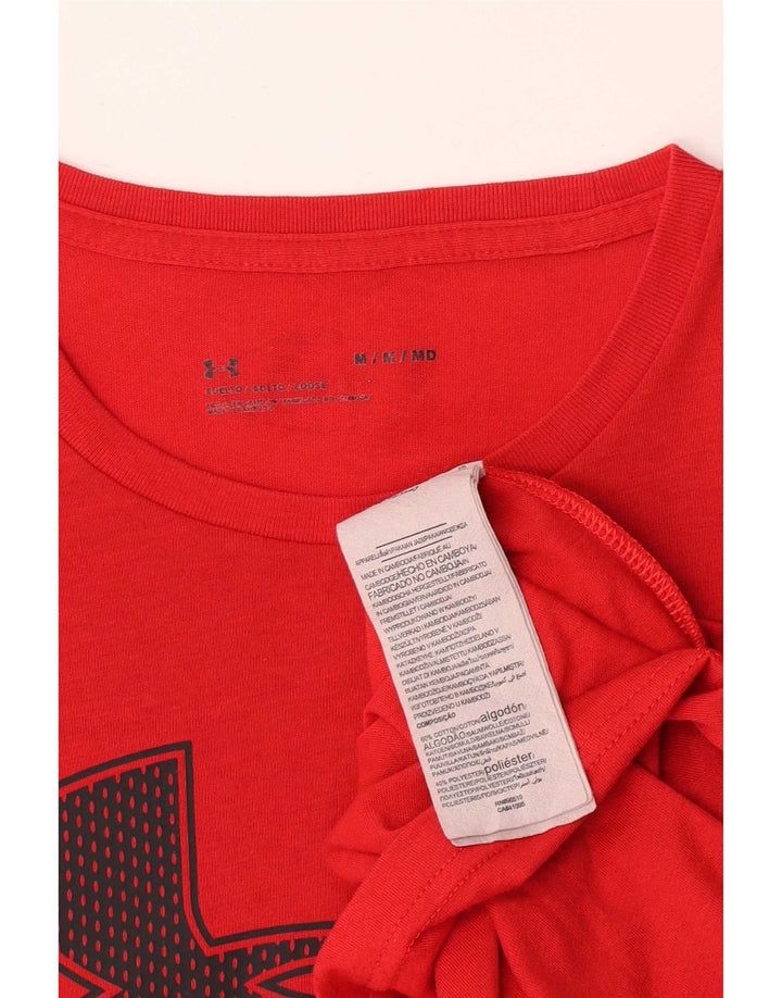 Męska koszulka z grafiką Under Armour, bawełniana, średnia czerwona