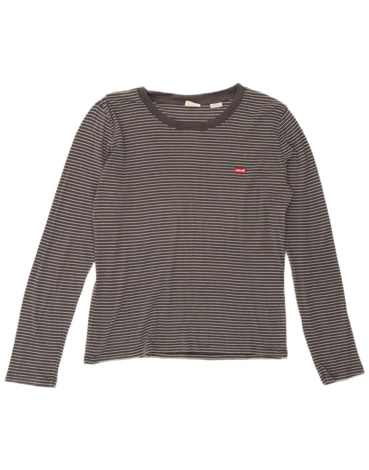 Damski top Levi's z długim rękawem, UK 14, średnioszary, bawełniany w prążki