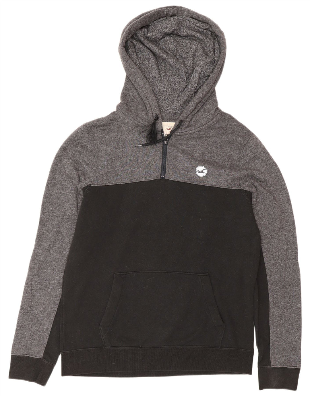 HOLLISTER Męski sweter z kapturem, bawełniany, w kolorze średniej szarości