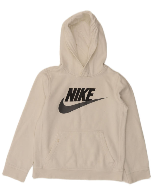 Chłopięca bluza z kapturem NIKE Graphic Standard Fit, 10-11 lat, średnia biel