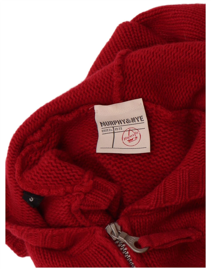 MURPHY & NYE Damski sweter z kapturem, rozpinany, UK 10, mały, bordowy