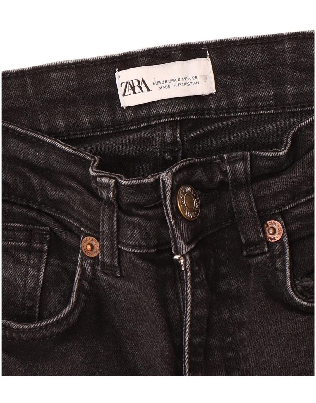 Damskie jeansy Crop Bootcut Zara EU 38 Small W28 L25 Czarne