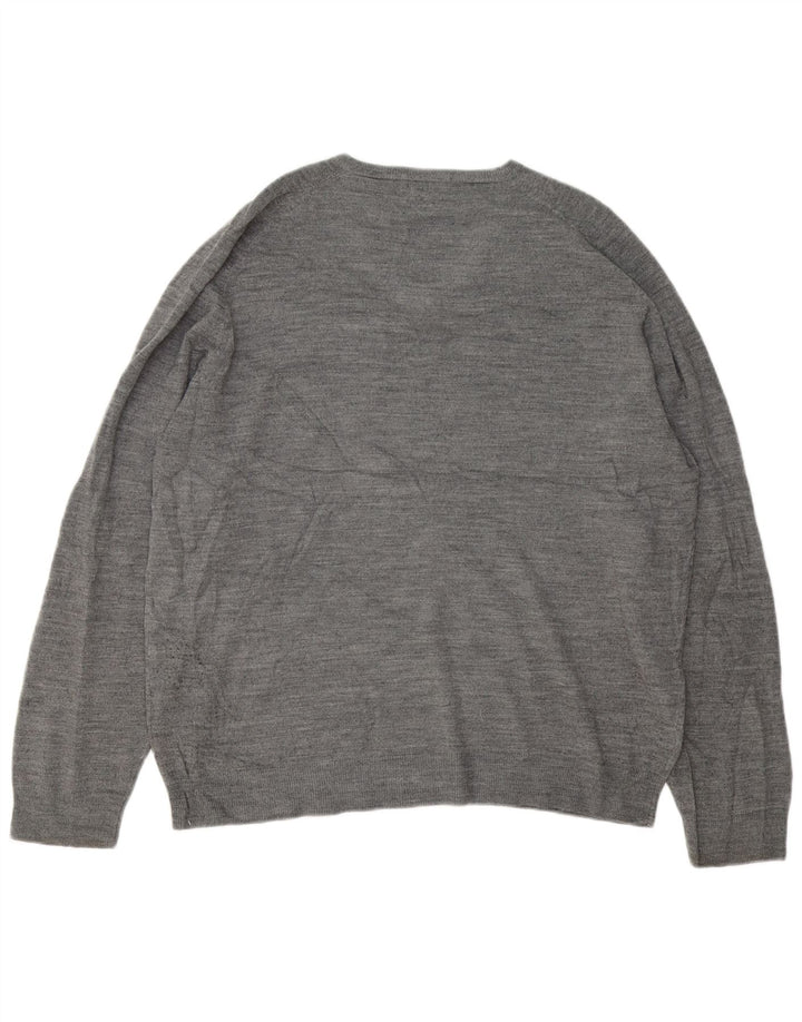 Męski sweter Marks & Spencer Blue Harbor z dekoltem w kształcie litery V, XL, szary, nakrapiany