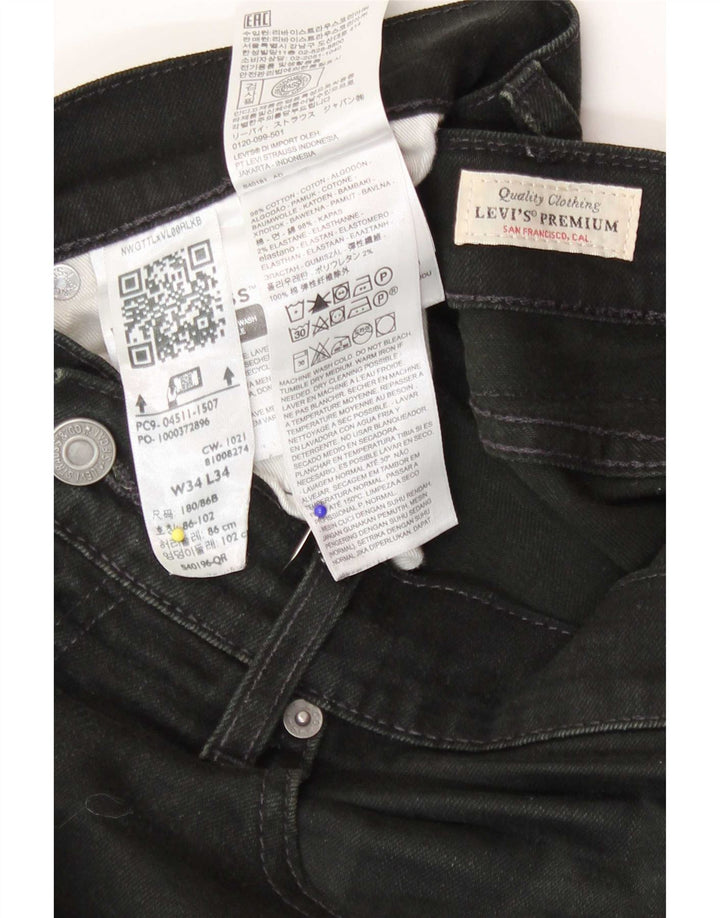 Męskie jeansy slim fit Levi's W34 L34 Czarna bawełna