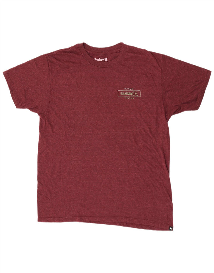T-shirt męski Hurley, duży, bordowy, nakrapiany poliester