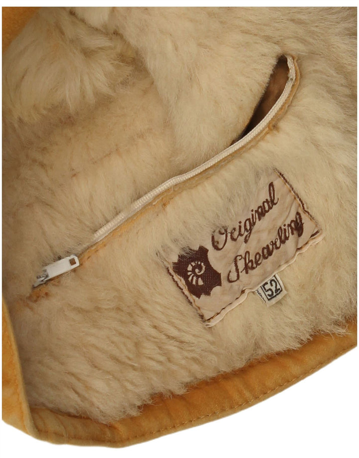 Męska kurtka Shearling VINTAGE IT 52 XL Beżowa kurtka Shearling