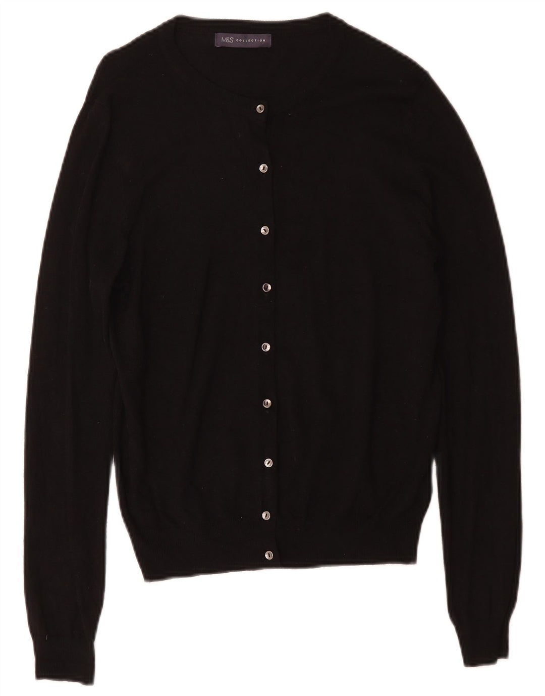 Marks & Spencer Damski sweter rozpinany UK 12, średnia czarna wiskoza