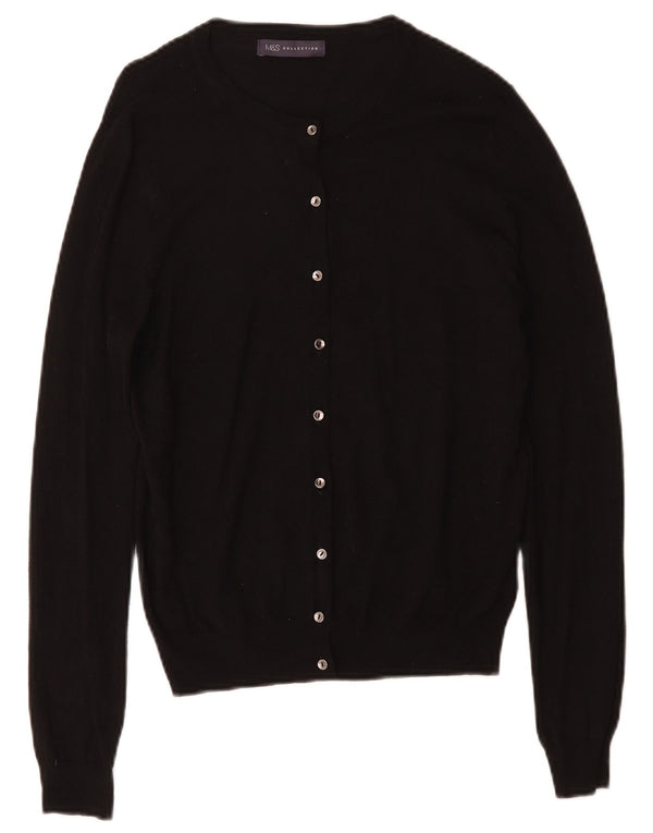 Marks & Spencer Damski sweter rozpinany UK 12, średnia czarna wiskoza