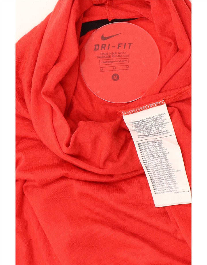 Męska koszulka Nike Dri Fit z długim rękawem, średnia czerwona wełna