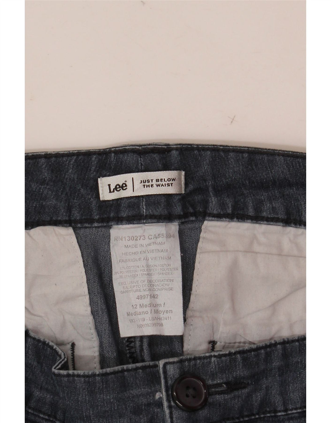 Damskie jeansy Lee Capri US 12 Large W32 Granatowa bawełna