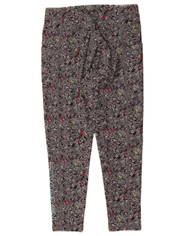 Legginsy dziewczęce Reebok 10-11 lat, duże, szare, z poliestru w kwiaty