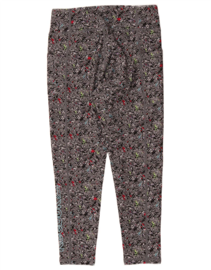 Legginsy dziewczęce Reebok 10-11 lat, duże, szare, z poliestru w kwiaty