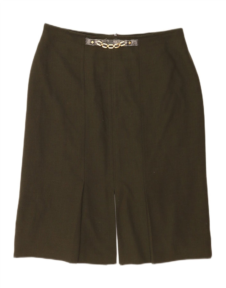 Damska prosta spódnica ARA UK 18 XL W34 Khaki Poliester